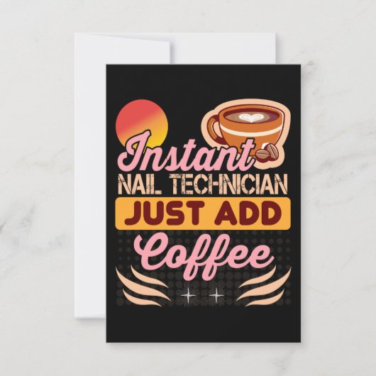 Trendy Instant Nail Technician Kaffeekonzept Karte (Vorderseite)