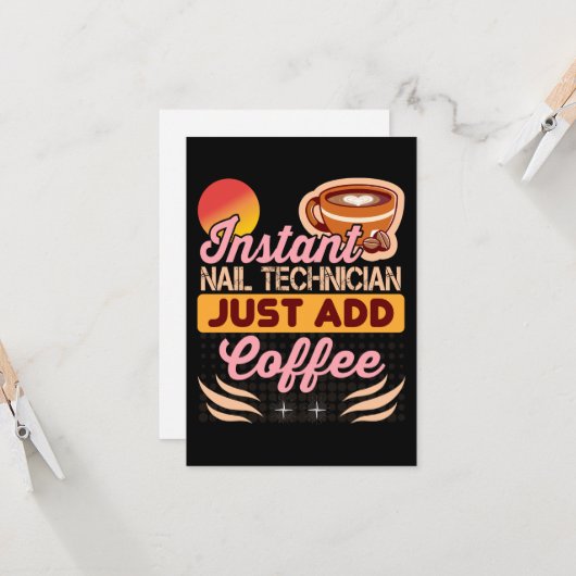 Trendy Instant Nail Technician Kaffeekonzept Karte (Vorderseite/Rückseite Beispiel)