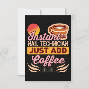 Trendy Instant Nail Technician Kaffeekonzept Karte