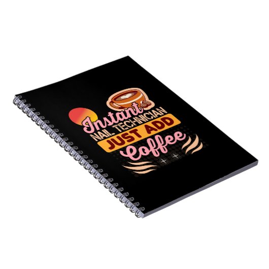 Trendy Instant Nail Technician Kaffeekonzept Notizblock (Rechte Seite)