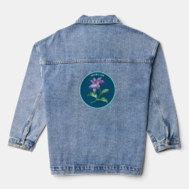 Trendy Iridescent Blume, Ocean Blue Circle, Name Jeansjacke