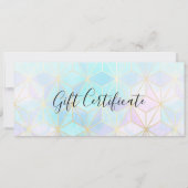 Trendy Iridescent Geometric Gift Certificate (Vorderseite)
