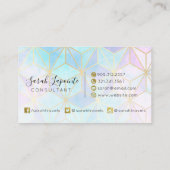 Trendy Iridescent & Pastel Geometric Design Visitenkarte (Rückseite)