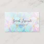 Trendy Iridescent & Pastel Geometric Design Visitenkarte (Vorderseite)
