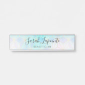 Trendy Iridescent & Pastel Geometric Pattern Türschild (Vorderseite )