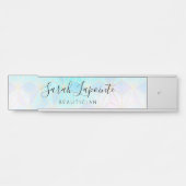 Trendy Iridescent & Pastel Geometric Pattern Türschild (Vorderseite )