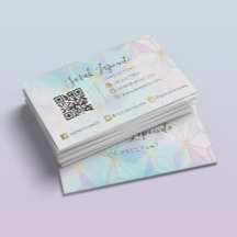 Trendy Iridescent & Pastel Geometric QR-Code