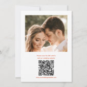Trendy Italian Sunset Orange Qr Code Foto Save The Date (Rückseite)