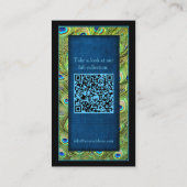 Trendy Jewel Earring Display Peacock Feathers Blue Visitenkarte (Rückseite)