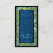 Trendy Jewel Earring Display Peacock Feathers Blue Visitenkarte (Vorderseite)