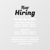 Trendy Job Vacancy Rekrutierung Werbung Fensteraufkleber (Blatt)