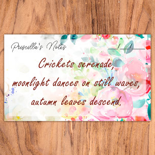 Trendy Joyful Watercolor Blume 10" x 6" Post-it Klebezettel