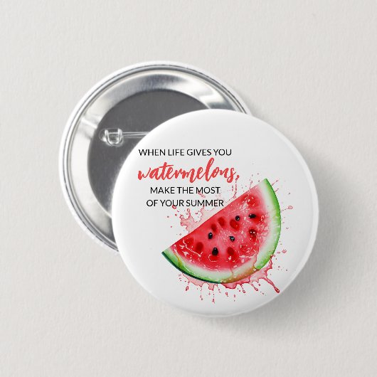 Trendy Juicy Watermelon Summer Design Motivierend Button (Vorne & Hinten)