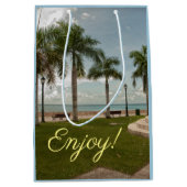 Trendy Jungfrau Islands Tropical Palm Trees Mittlere Geschenktüte (Vorderseite)