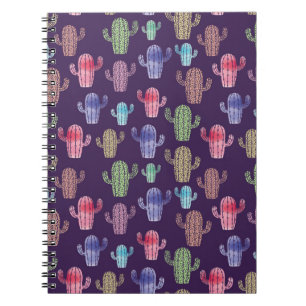 Trendy Kaktus Aquarell zeichnend nahtloses Muster Notizblock