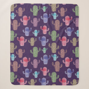 Trendy Kaktus Aquarell zeichnend nahtloses Muster Sherpadecke