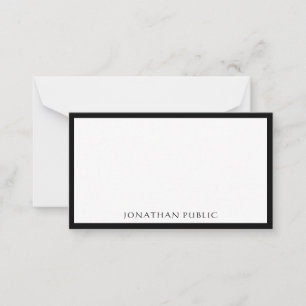 Trendy kalligraphisch typed Elegant Simple Black Mitteilungskarte