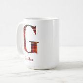 Trendy Kariert Letter G Monogram Name Christmas Kaffeetasse (Vorderseite Links)