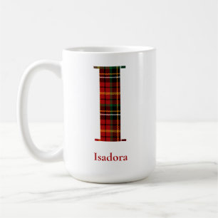 Trendy Kariert Letter I Monogram Name Christmas Kaffeetasse