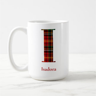 Trendy Kariert Letter I Monogram Name Christmas Kaffeetasse