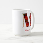 Trendy Kariert Letter M Monogram Name Christmas Kaffeetasse (VorderseiteRechts)