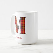 Trendy Kariert Letter M Monogram Name Christmas Kaffeetasse (Vorderseite Links)