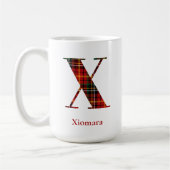 Trendy Kariert Letter X Monogram Name Christmas Kaffeetasse (Links)