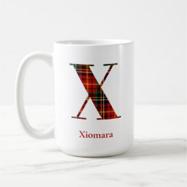 Trendy Kariert Letter X Monogram Name Christmas Kaffeetasse