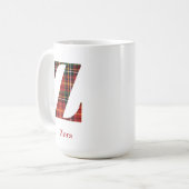 Trendy Kariert Letter Z Monogram Name Christmas Kaffeetasse (Vorderseite Links)