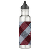 Trendy Kariert Pattern Rot und Grau Edelstahlflasche (Links)