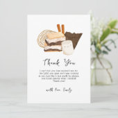 Trendy Kawaii S'more Liebe & Fun Baby Dusche Dankeskarte (Stehend Vorderseite)