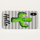 Trendy Kawaii Watercolor Cactus Hello Case-Mate iPhone Hülle (Rückseite (Horizontal))