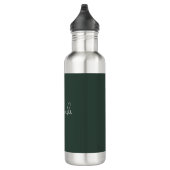 Trendy keltic Grayish Green Modern Name hinzufügen Edelstahlflasche (Rechts)