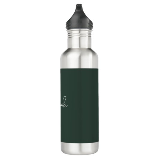 Trendy keltic Grayish Green Modern Name hinzufügen Edelstahlflasche (Rechts)