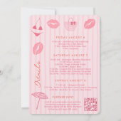 Trendy Kiss The Miss Goodbye Bachelorette Weekend Einladung (Rückseite)