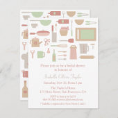 Trendy Kitchen Cooking Utensils Brautparty Einladung (Vorne/Hinten)
