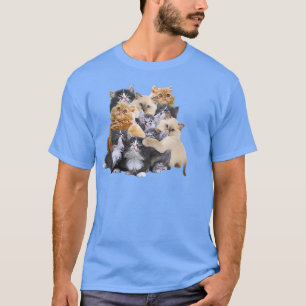 Trendy Kitten Pile Animal Spaß T-Shirt