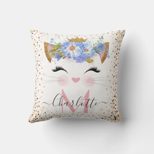 Trendy kitty Princess Monogram Kissen (Rückseite)