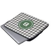 Trendy klassisches graues Hahnentrittmuster mit Laptopschutzhülle (Vorne Knopf)