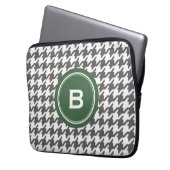 Trendy klassisches graues Hahnentrittmuster mit Laptopschutzhülle (Vorderseite Links)