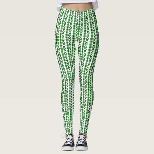 Trendy Kleeblatt Gemusterte Leggings (Vorderseite)