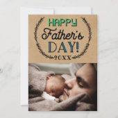 Trendy Kraft Custom Foto Vatertag Einladung (Vorderseite)