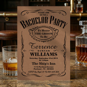 Trendy Kraft-Typografie Junggesellenabschied Einladung