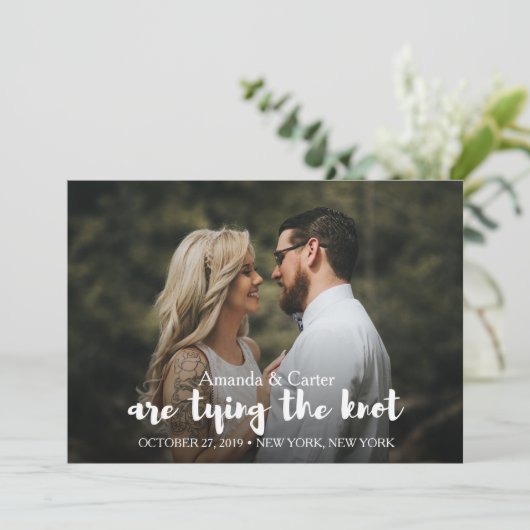 TRENDY KRAWATTE DAS KNOT-FOTO SAVE THE DATE (Stehend Vorderseite)