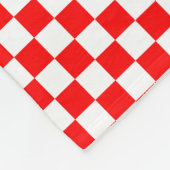 Trendy Kroatisch Rot und Weiß Schachbrettmuster Fleecedecke (Ecke)