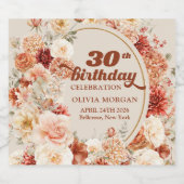 Trendy Kupferhydrangea und Rose 30. Herbst Bierflaschenetikett (Einzelnes Label)