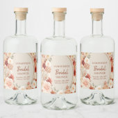 Trendy Kupferhydrangea und Rose Herbst Alkoholflaschenetikett (Flaschen)