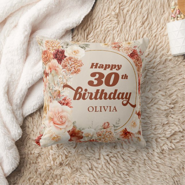 Trendy Kupferhydrangea und Rose Herbst Kissen (Decke)