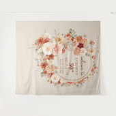 Trendy Kupferrot Blume 50 Geburtstag Wandteppich (Vorderseite (Horizontal))