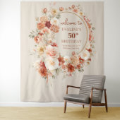 Trendy Kupferrot Blume 50 Geburtstag Wandteppich (Beispiel)